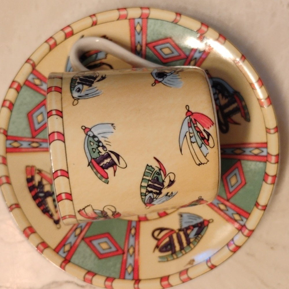 FISH ESPRESSO  FLY LURES CUP & SAUCER ☕️